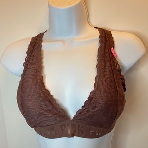 NWT Pink lace bralette sz M